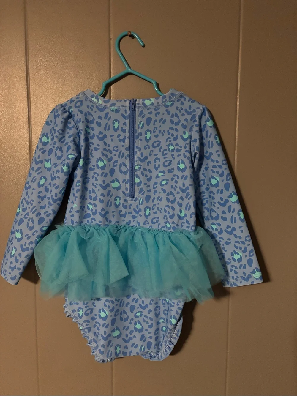 Ruffle Butts Blue Teal Leopard Tutu One-Piece Swimsuit